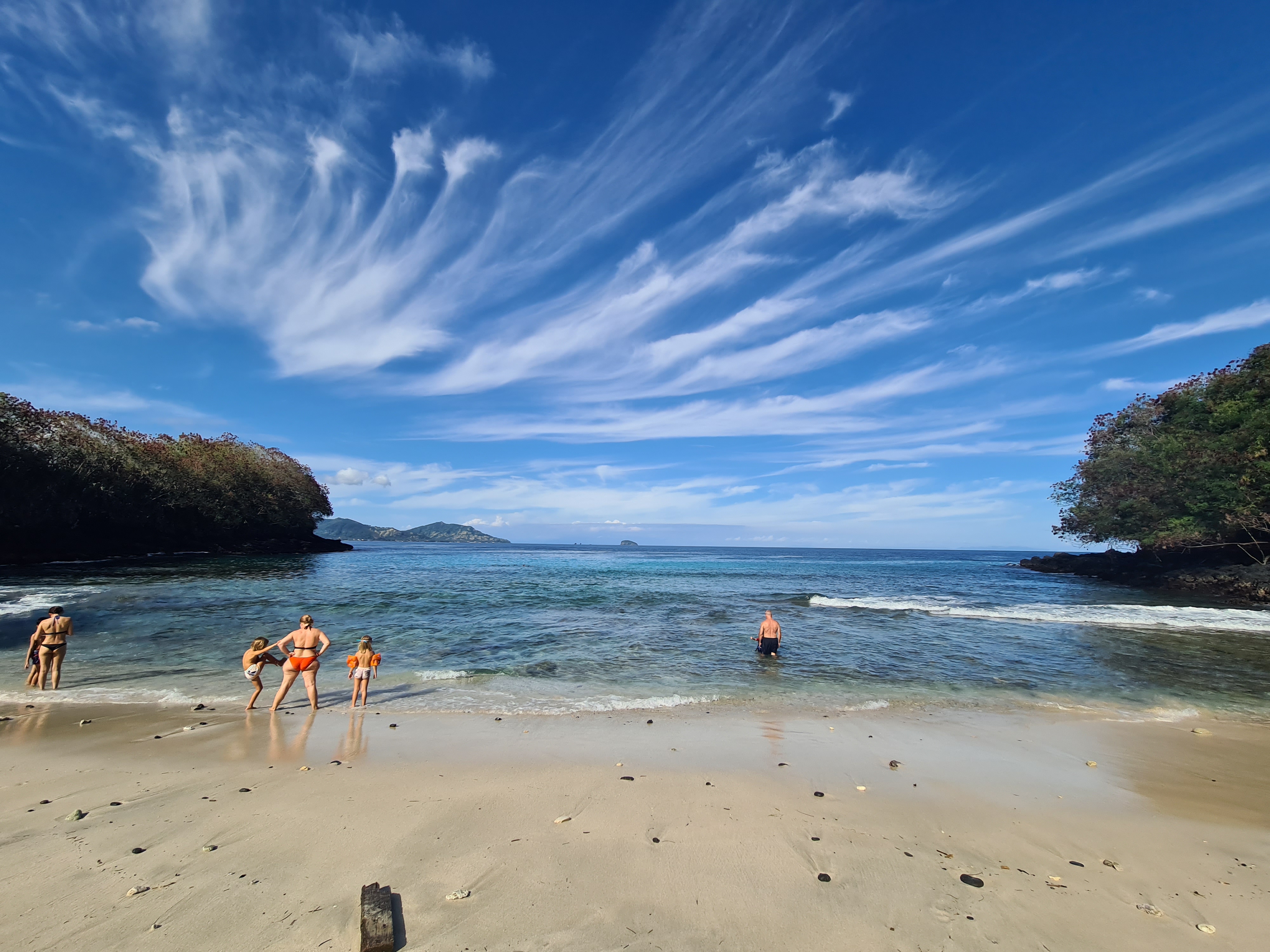 Ada satu pantai yang tersembunyi di Karang Asem. Namanya Blue Lagoon. Batu karangnya sangat bagus dan banyak ikan, serta air lautnya jernih dan biru sekali.