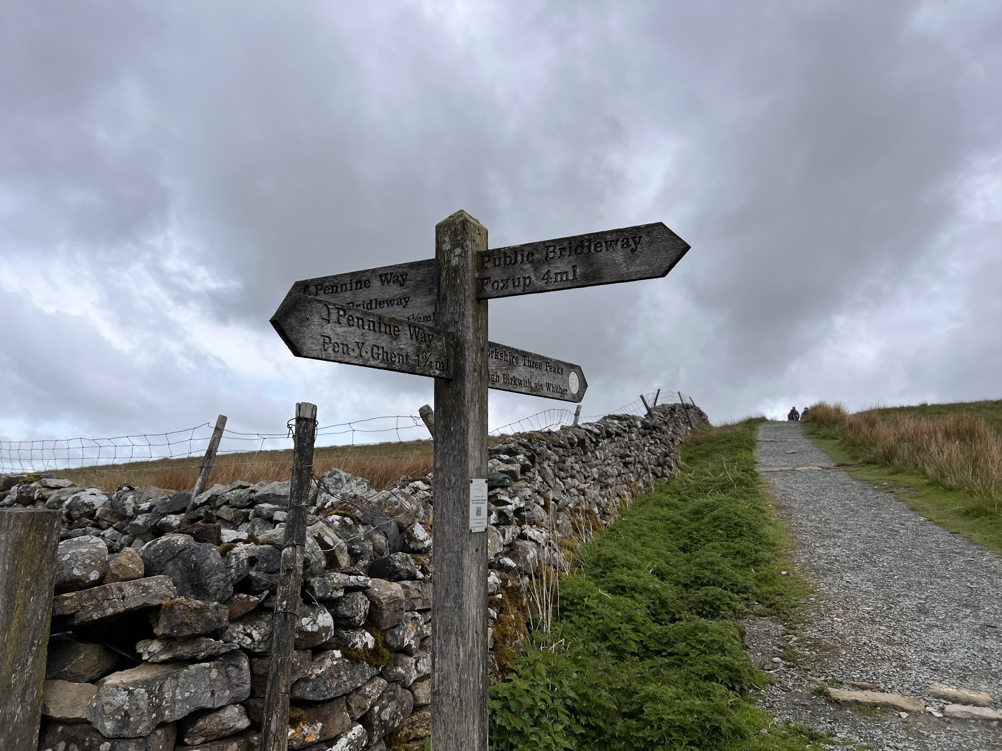 Yorkshire 19/38 - Jalur hikingnya disini cukup terawat, jelas dan banyak penanda jalan seperti ini, pengelolaannya sangat baik. Saat turun dari puncak pertama menuju puncak kedua, pendaki akan dipandu dengan penunjuk arah seperti ini